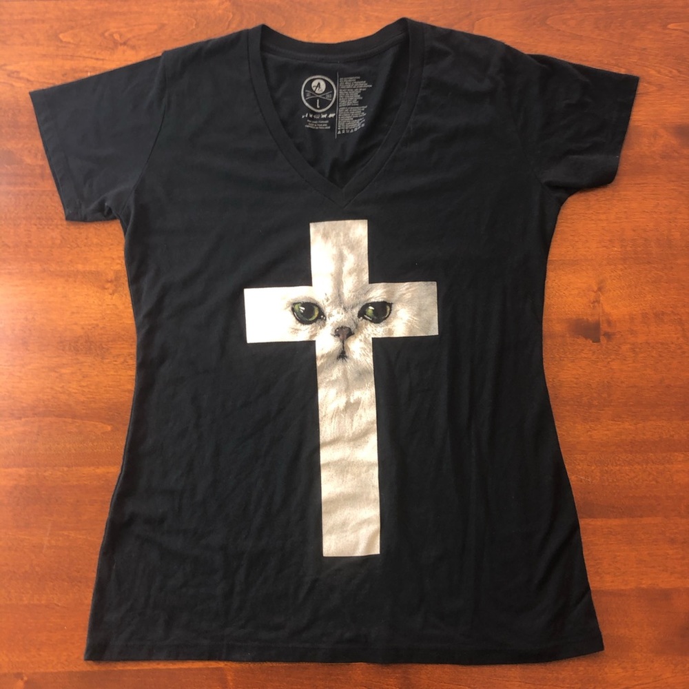 🖤Get wild black novelty cat T-shirt